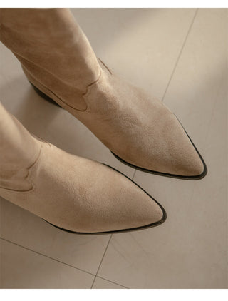 Rise flats mid-calf boots 3cm