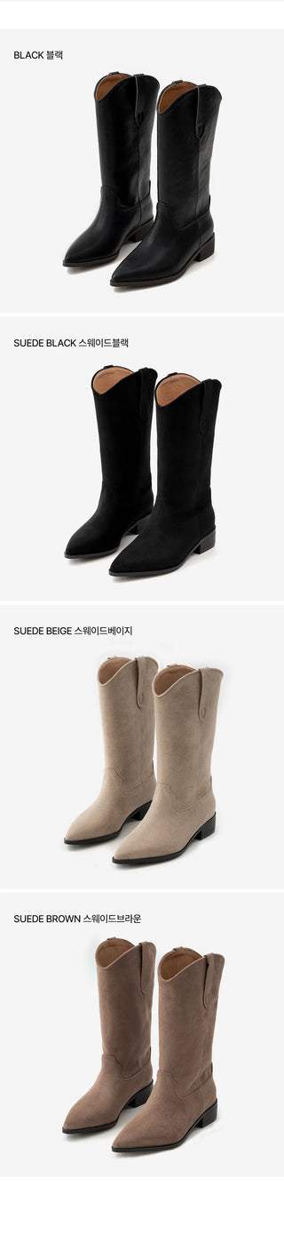 Rise flats mid-calf boots 3cm