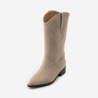 Rise flats mid-calf boots 3cm