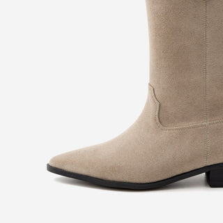 Rise flats mid-calf boots 3cm