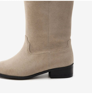 Rise flats mid-calf boots 3cm