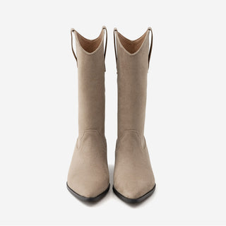 Rise flats mid-calf boots 3cm