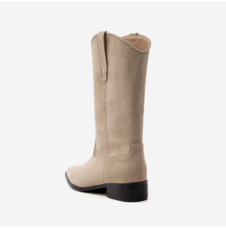 Rise flats mid-calf boots 3cm