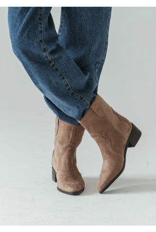 Montry Western Short Ankle Boots 4cm