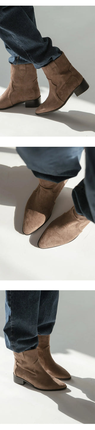 Montry Western Short Ankle Boots 4cm