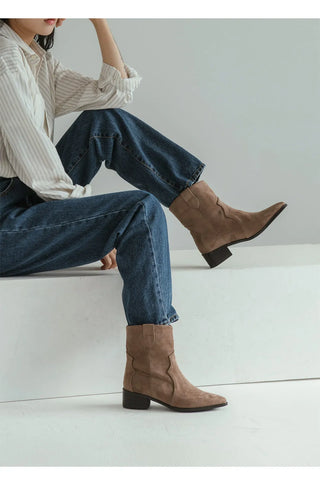 Montry Western Short Ankle Boots 4cm