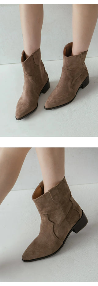 Montry Western Short Ankle Boots 4cm