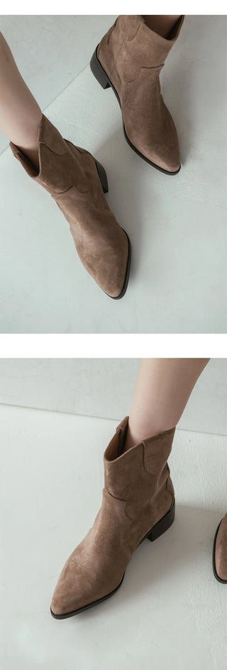 Montry Western Short Ankle Boots 4cm