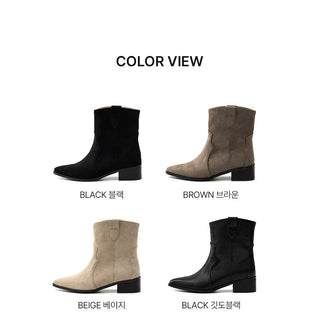 Montry Western Short Ankle Boots 4cm