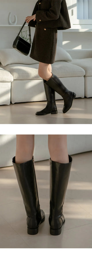 Current Square Flats Long Boots 3cm