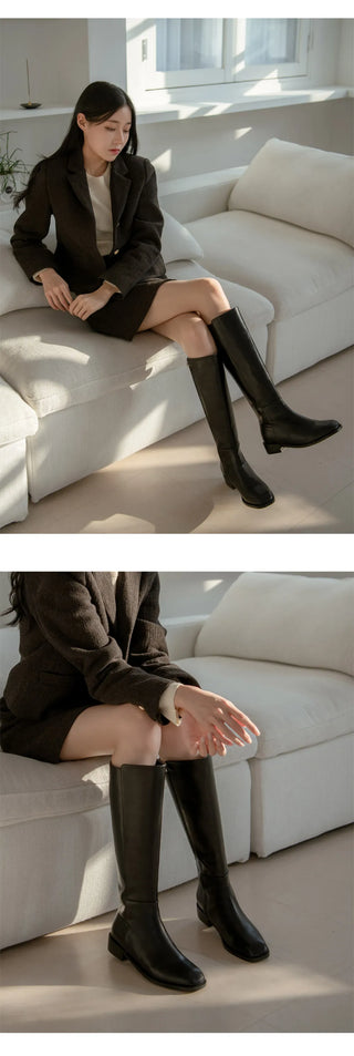 Current Square Flats Long Boots 3cm