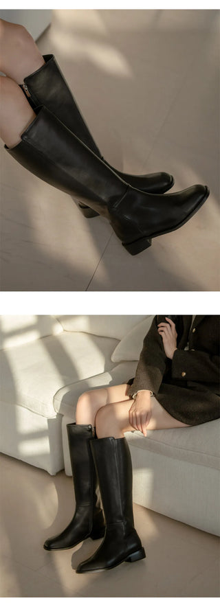 Current Square Flats Long Boots 3cm