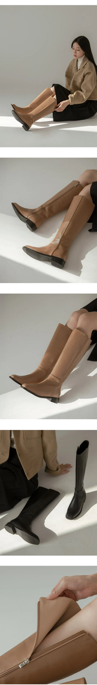 Current Square Flats Long Boots 3cm