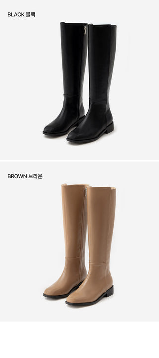 Current Square Flats Long Boots 3cm