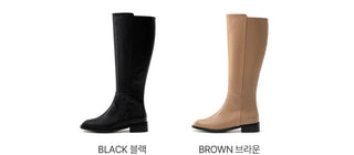 Current Square Flats Long Boots 3cm