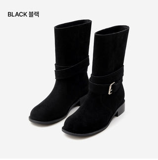Senji Suede Flats Mid-calf Boots 3cm