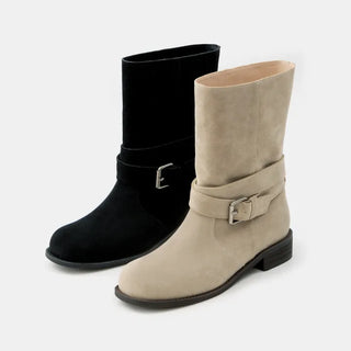 Senji Suede Flats Mid-calf Boots 3cm