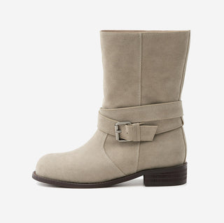 Senji Suede Flats Mid-calf Boots 3cm