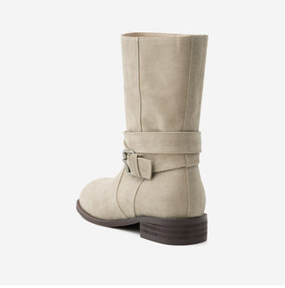 Senji Suede Flats Mid-calf Boots 3cm