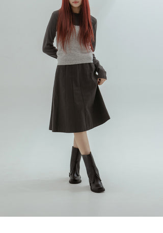 A-Jin Flats Warmer Mid-calf Boots 3cm