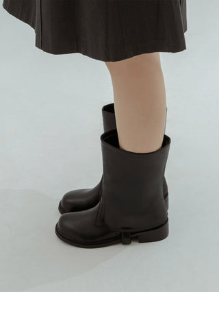 A-Jin Flats Warmer Mid-calf Boots 3cm