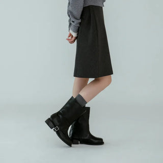 A-Jin Flats Warmer Mid-calf Boots 3cm