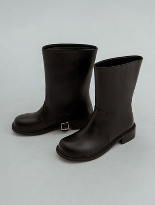 A-Jin Flats Warmer Mid-calf Boots 3cm