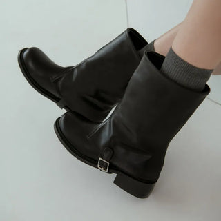 A-Jin Flats Warmer Mid-calf Boots 3cm