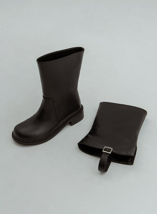 A-Jin Flats Warmer Mid-calf Boots 3cm