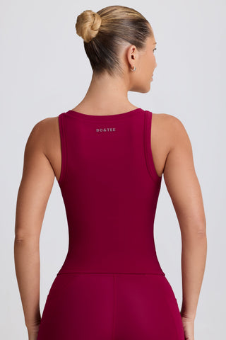 Soft Active V-Neck Tank Top in Burgundy