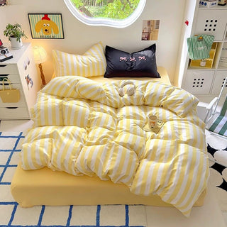 Yellow Polka Dot Bedding Set
