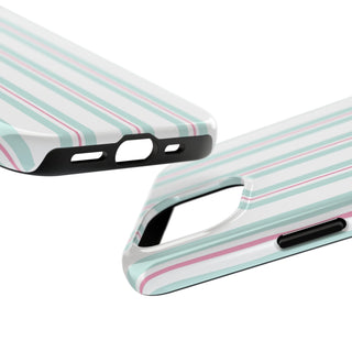 Green and Pink Striped iPhone Case