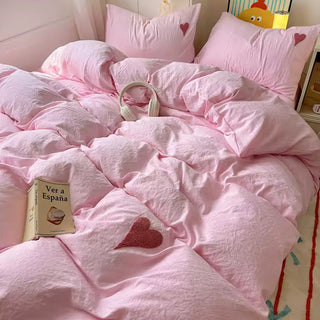 Pink Heart Pastel Bedding Set