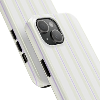 Cream and Lilac Striped iPhone Case