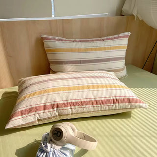 Pastel Retro Striped Duvet Cover Set