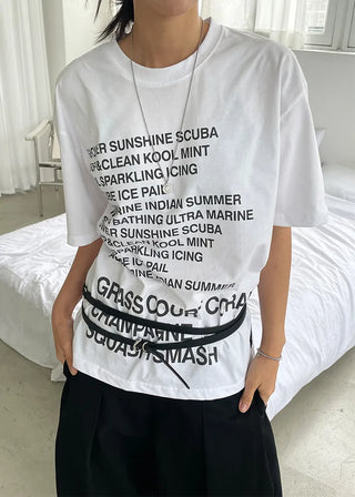 (UNISEX) (2 colors) Logo Print Short-Sleeve T-Shirt