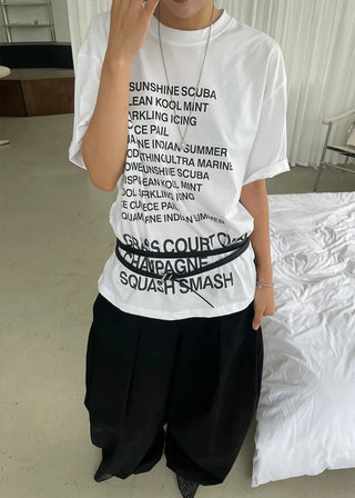 (UNISEX) (2 colors) Logo Print Short-Sleeve T-Shirt
