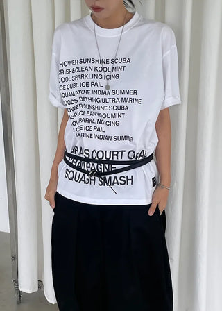 (UNISEX) (2 colors) Logo Print Short-Sleeve T-Shirt