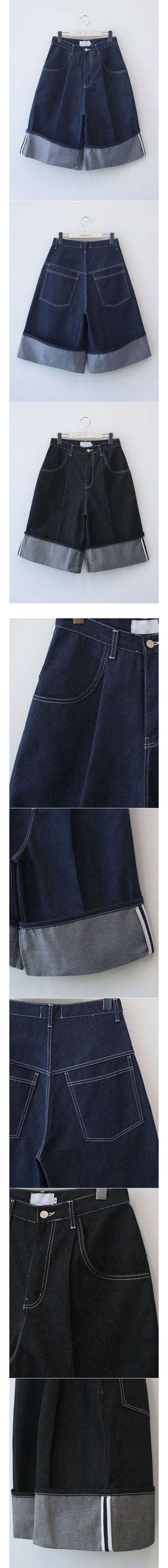 non fade denim bermuda pants