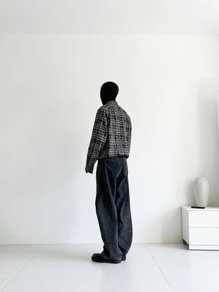 [SOUTH FISH] plaid henley shirt
