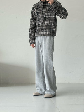 [SOUTH FISH] plaid henley shirt