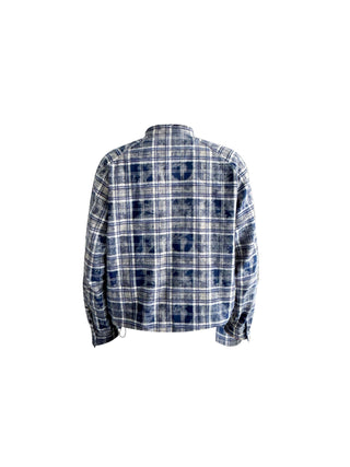 [SOUTH FISH] plaid henley shirt