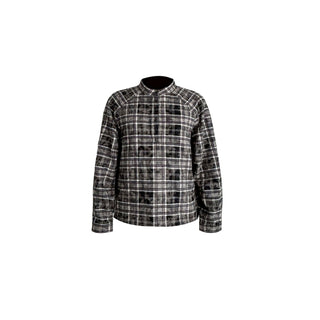 [SOUTH FISH] plaid henley shirt