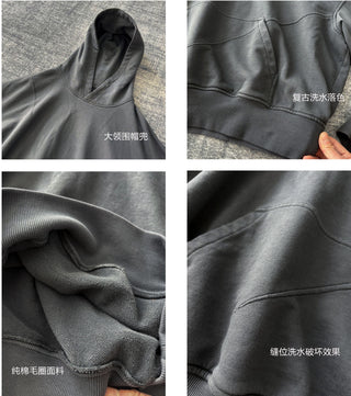 [SOUTH FISH] distressed cropped hoodie