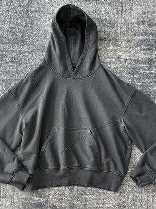 [SOUTH FISH] distressed cropped hoodie