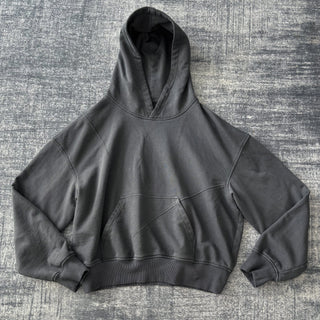 [SOUTH FISH] distressed cropped hoodie