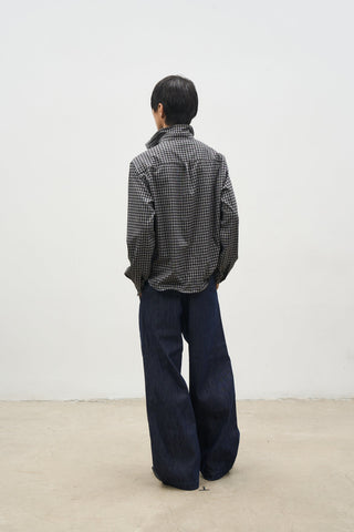 [SOUTH FISH] pleated flannel jeans