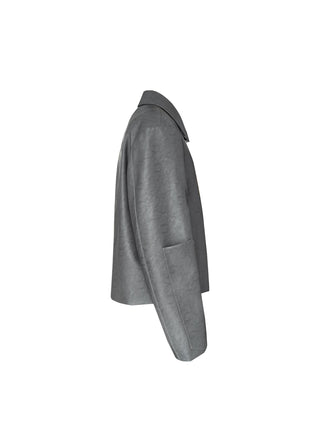 [SOUTH FISH] padded leather jacket
