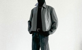 [SOUTH FISH] padded leather jacket