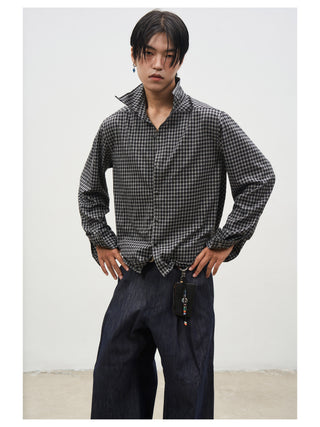 [SOUTH FISH] plaid boxy shirt